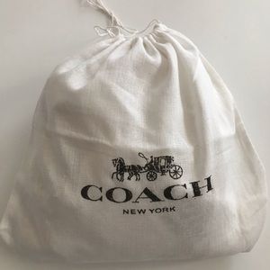 Coach white drawstring jewelry pouch